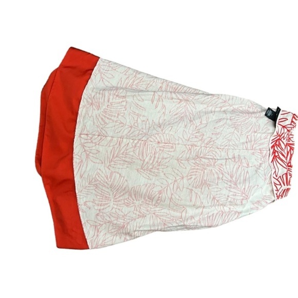 Lane Bryant Dark Orange Cream White Tropical Print Skirt olorblock Hem Plus 22 - Picture 13 of 13